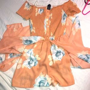 Size small off the shoulder romper with skirt
